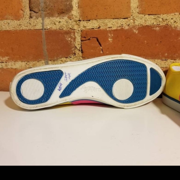 EASY SPIRIT VINTAGE SNEAKERS VTG 90S BRIGHT YELLOW PINK GYM SHOES PREPPY HIPSTER - Picture 5 of 5